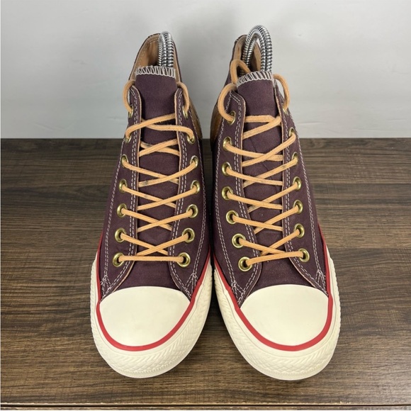 RARE Converse Chuck Taylor All Star Lux Purple Suede Hidden Wedge Heel Size 8 - Picture 4 of 8